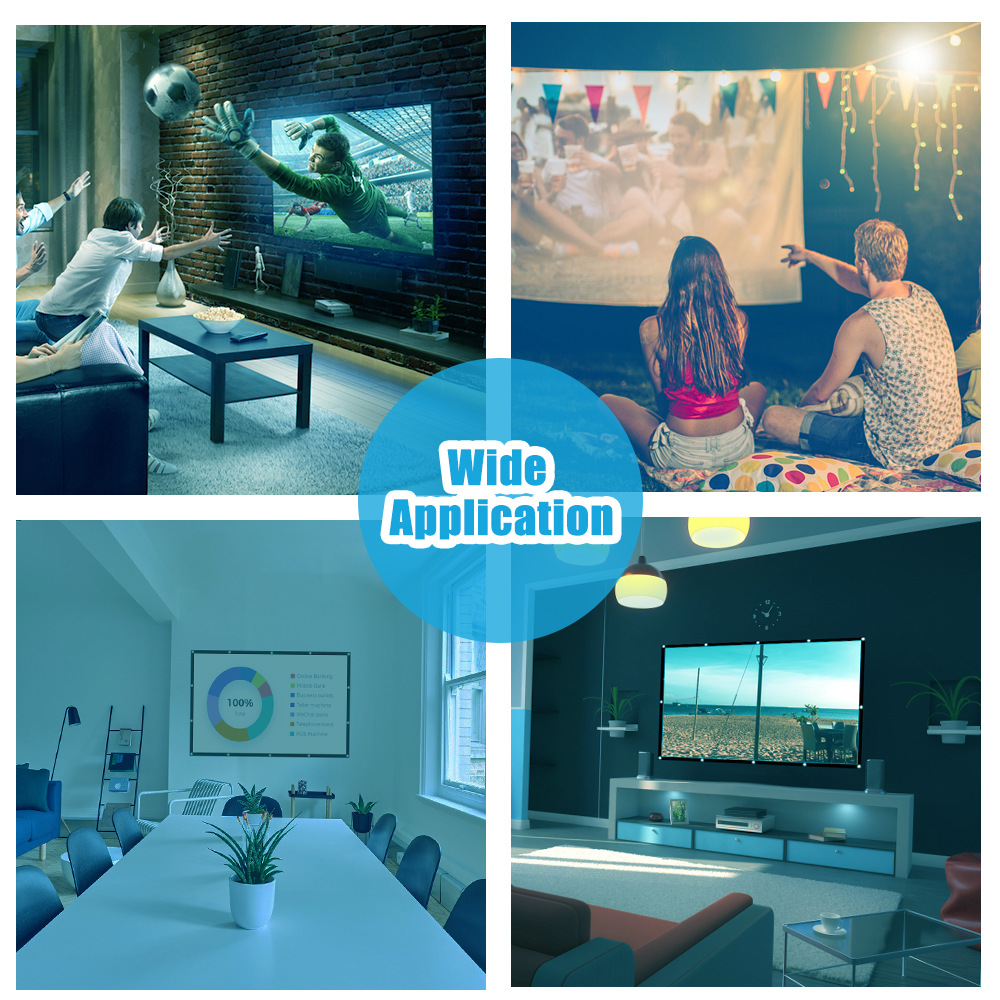 Pantalla de proyección DE CINE HD al aire libre Sala de exposiciones Sala de conferencias paño de proyección simple proyector plegable portátil pantalla suave