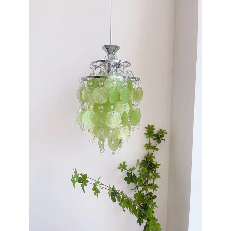 Tea Chestnut French American Colorful Shell Wind Chime Crystal Vintage Pendant Light Balcony Entrance Hallway Ambiance Kitchen Dining Room Tea Chestnut French American Colorful Shell Wind Chime Crystal Vintage Pendant Light Balcony Entrance Hallway Ambiance Kitchen Dining Room