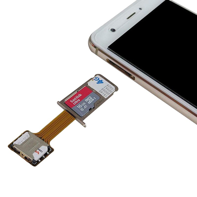 Aplicable a Android cable de extensión de tarjeta SIM 4G teléfono móvil tarjeta de memoria Tarjeta de cambio etiqueta pequeña tarjeta dos-a-uno nano horizontal Huawei