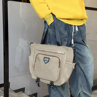2025 New Ins Forest Style Student Tutoring Bag Large Capacity Tutoring Bag Boys Simple Class Bag File Bag