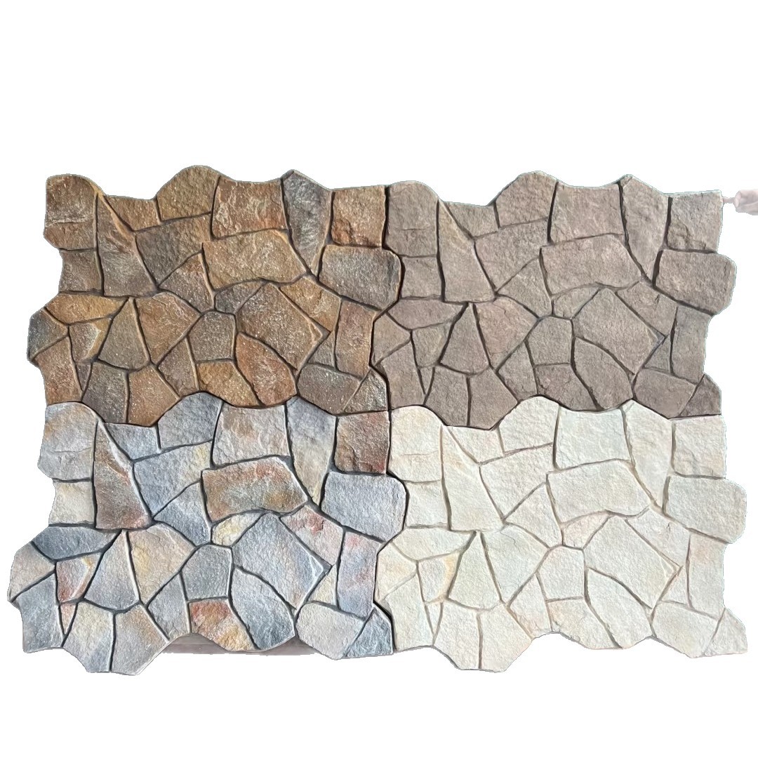 Pu cultura piedra tortuga piedra pu piel de piedra imitación panel de revestimiento de piedra arenisca blanca pared de fondo de pared de fondo de pared de patio