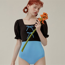 少女日系比基尼连体泳衣文艺学院风bikini跨境外贸游泳衣一件代发