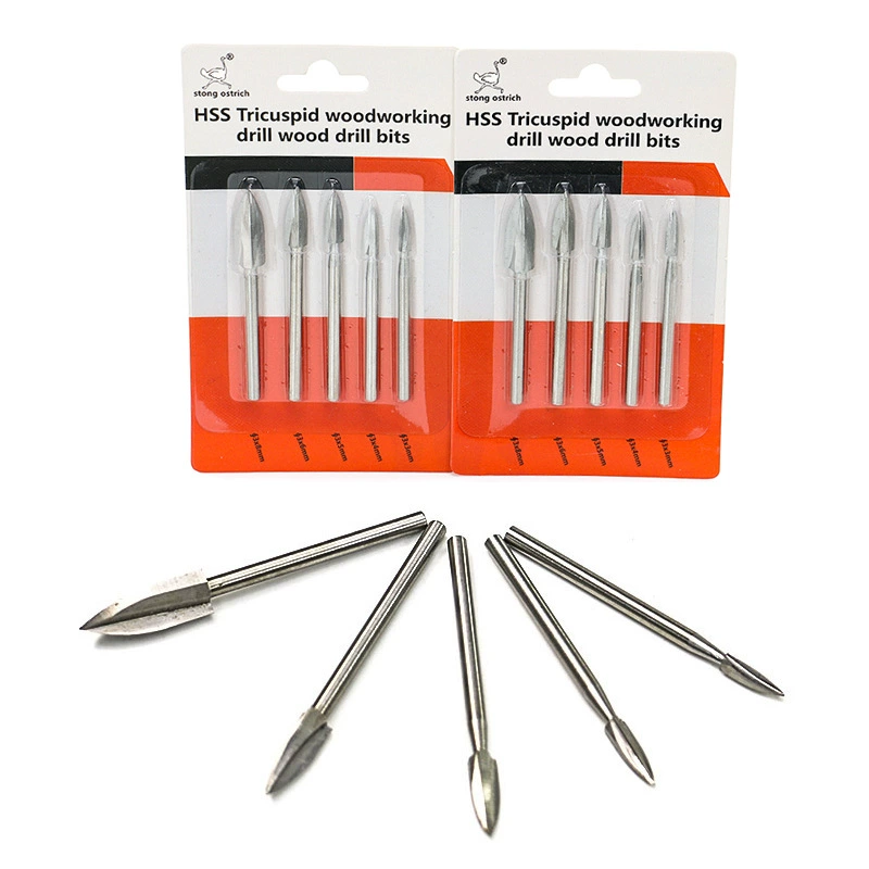 Страус Деревообработка белая сталь резьба фреза трехлопастной острый нож пять в штучной упаковке электрические белые инструменты для резьбы по стали