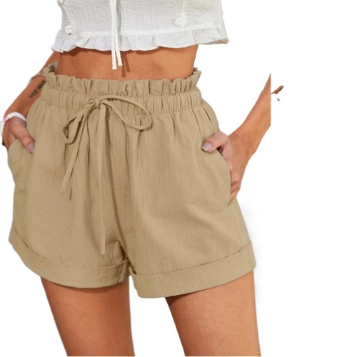 Summer Women's Wear: WISH European & American-Style Solid-Color Loose-Fit Casual Fashionable Shorts for Women