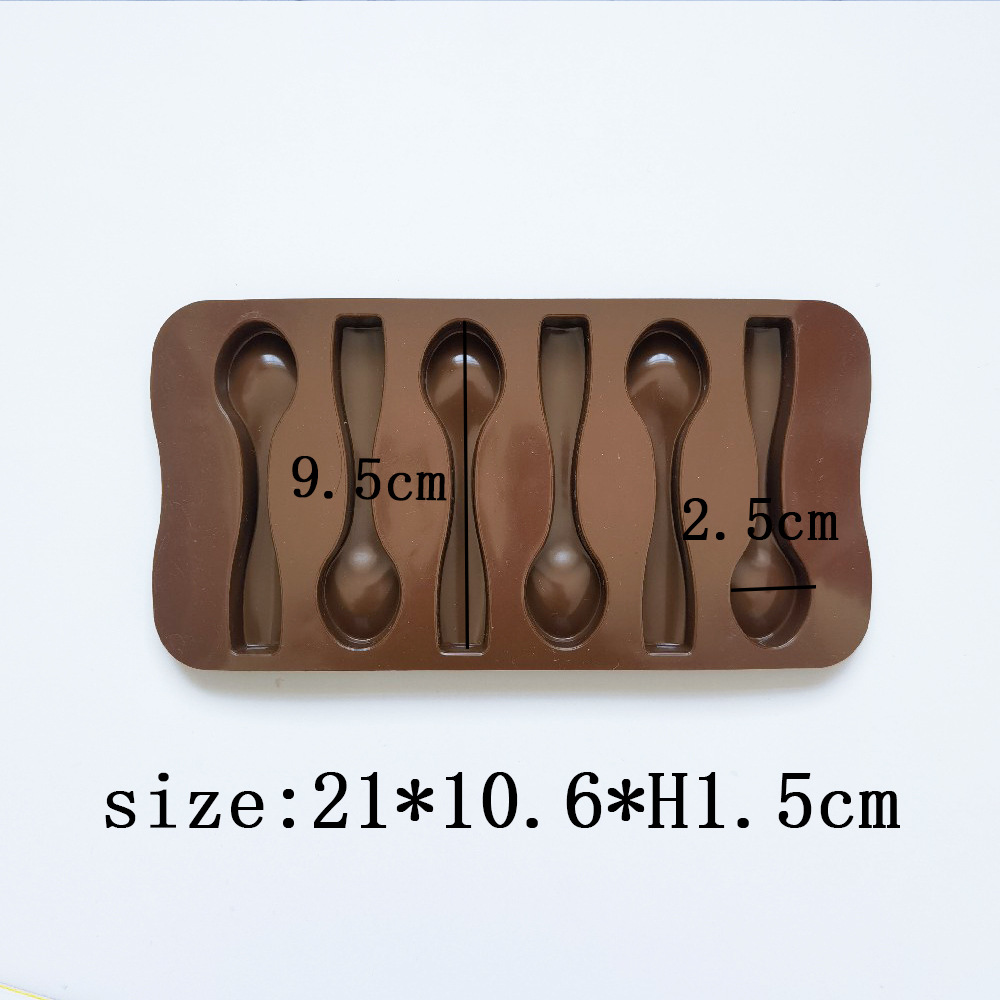6 con cuchara de chocolate 358 molde de silicona de chocolate cubitos de hielo de bricolaje molde para hornear galletas de pudín de caramelo