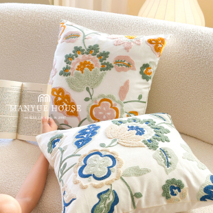 Manyue Home Nordic Ins Embroidered Sofa Pillow Cushion Tatami Pillowcase Cored Waist Pillow Bedside Backrest