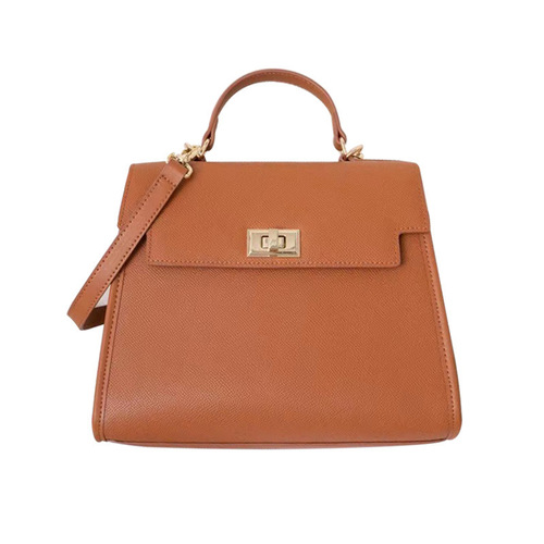 Leather handbag for women,  new model, high-end leather top-handle Kelly bag, single-shoulder and cross-body, niche commuting small square bag