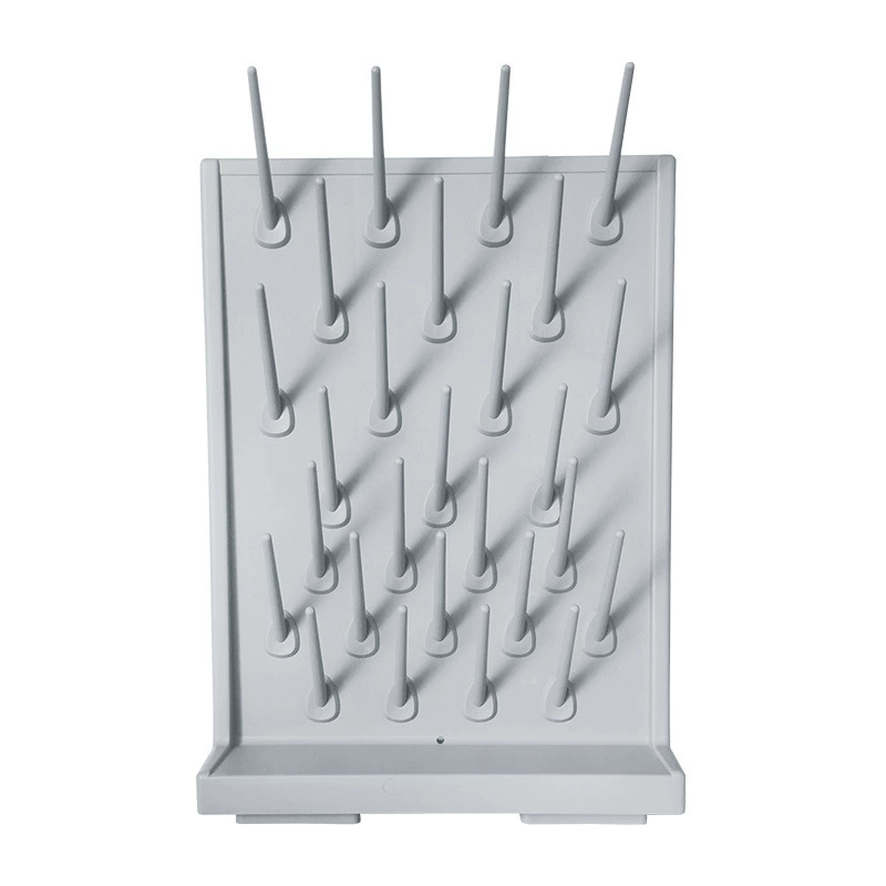 Лабораторная стойка для капель Полипропиленовая односторонняя регулируемая стойка для стаканов на 27 палочек, сливная лабораторная стойка для сушки сосудов высокой плотности