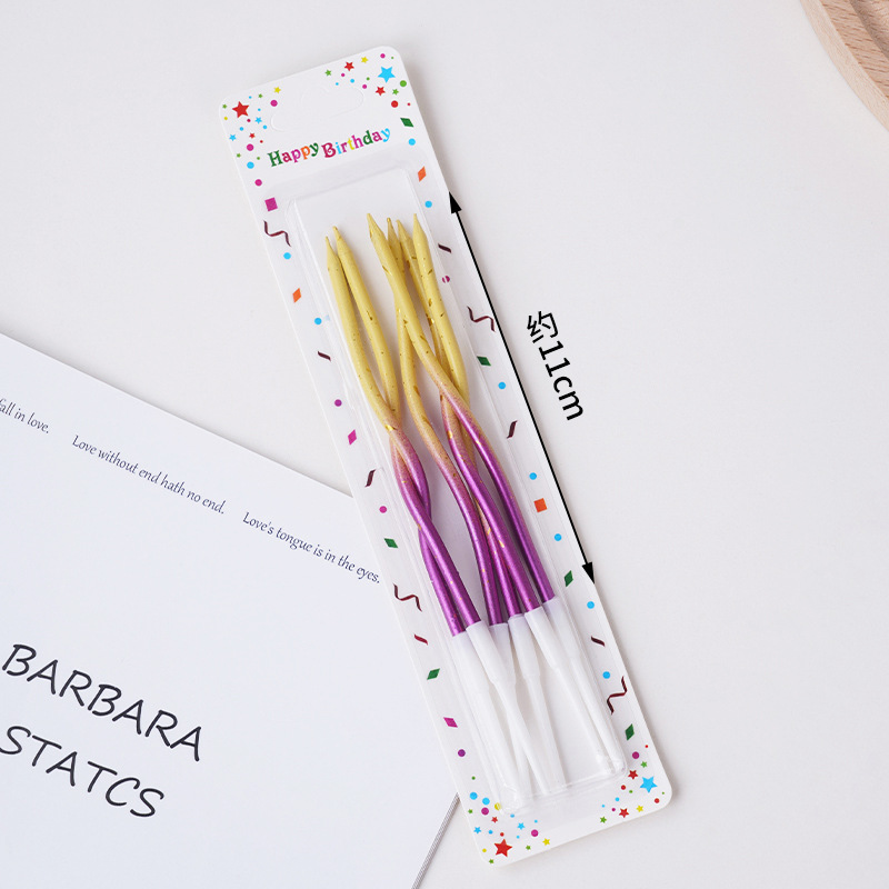 Curva de gradiente vela de decoración de pastel de cumpleaños decoración de fiesta horneado postre rosca creativa en línea plugin