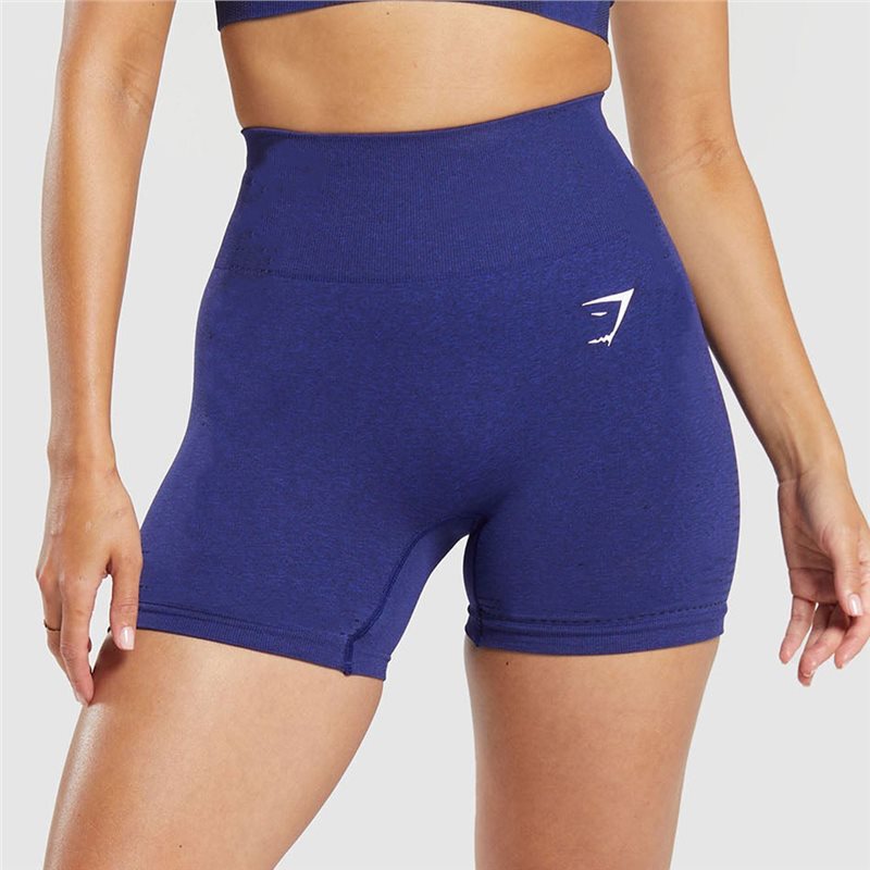 In-Stock Gymshark Yoga Peach Shorts Butt-Lifting Slimming Sports Training Three-Point Seamless Knit Shorts