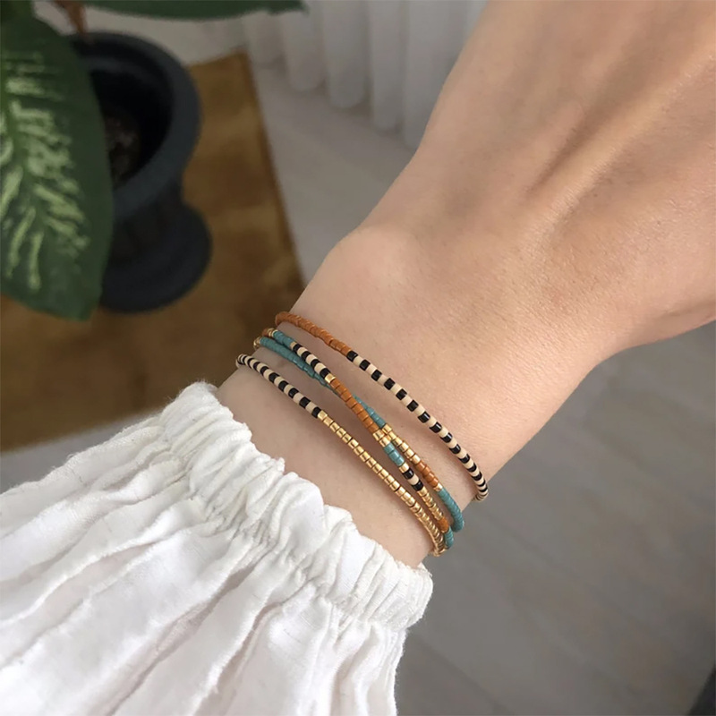 Simple Bohemian Style Colorful Friendship Hand Rope Girl's Best Friend Gift Exquisite Miyuki Small Beaded Bracelet for Women