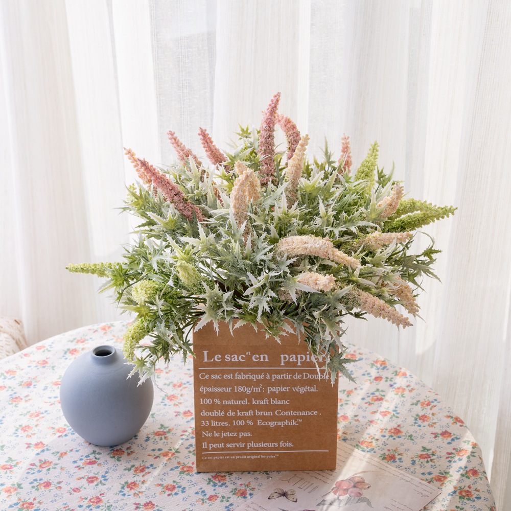 綠植物批發美黛鼠尾草仿真花廠家假花婚慶裝飾品INS風跨境CL10004