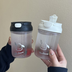 杯子ins高顏值塑料簡約女學生水杯帶吸管小巧耐摔季禮物水杯畢業