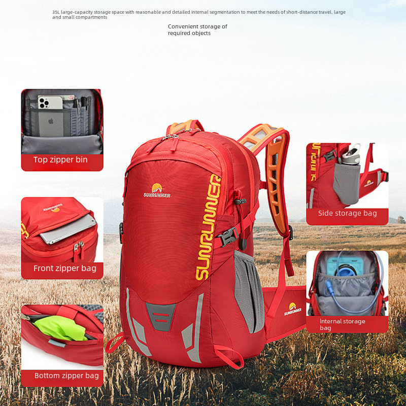 Factory 35L Suspension Outdoor Hiking & Trekking Backpack for Sports Cycling Camping, Lightweight and Breathable, Export Model