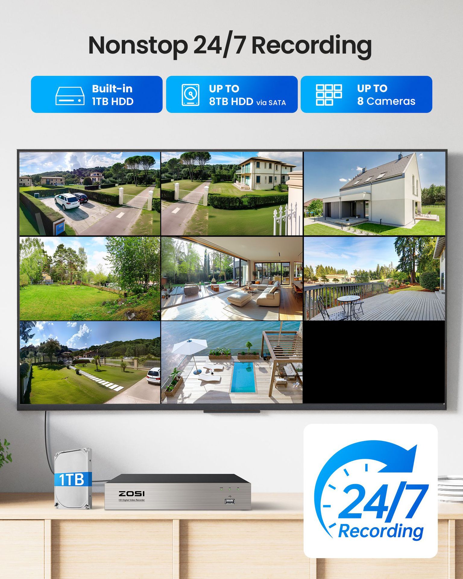 4K PTZ 360 Derece Dış Mekan Ev Güvenlik Kamerası Gözetim Seti Üreticisi Toptan Satış