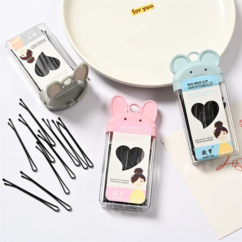 One-Word Hair Clip (Hyuna) — Stainless Steel Korean Candy Bangs Pin, 6 cm, Multi-Color Boxed Set