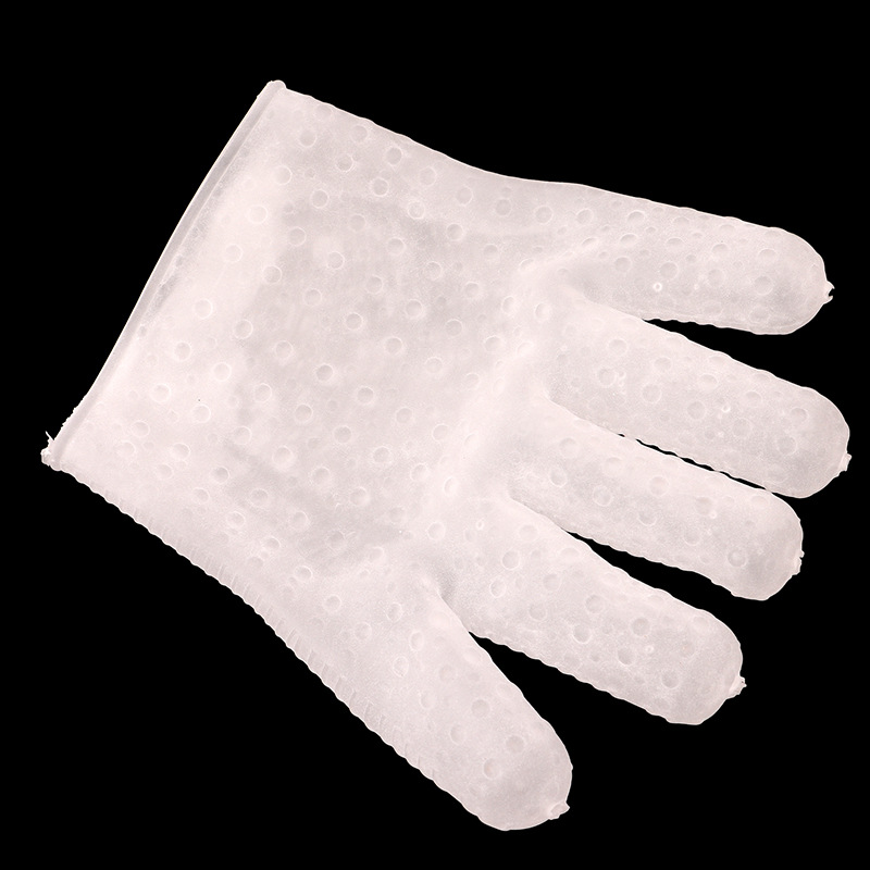 Dotted Silicone Erotic Massage Gloves, Textured Foreplay Teasing Gloves with Finger Sleeves — detail image 3
