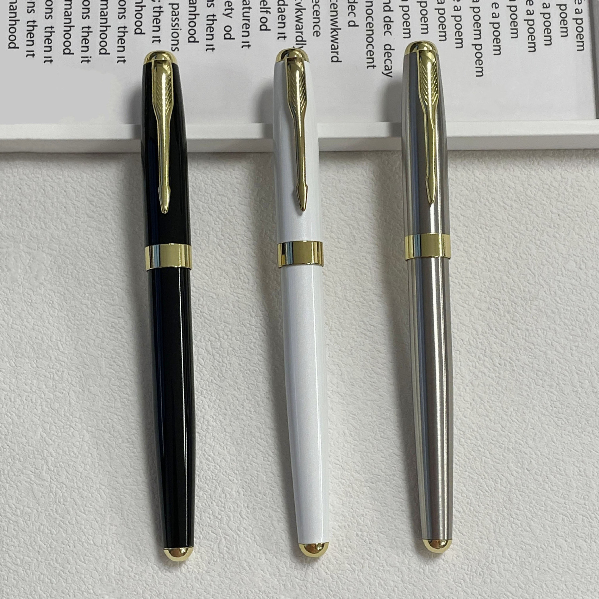 Hot Selling Metal Gel Pen Black Business Advertising Gift Pen High-End Ball Pen Heavy Feel Signature Pen