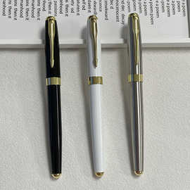 现货热卖金属中性笔黑色商务广告礼品笔高端宝珠笔重手感签字笔