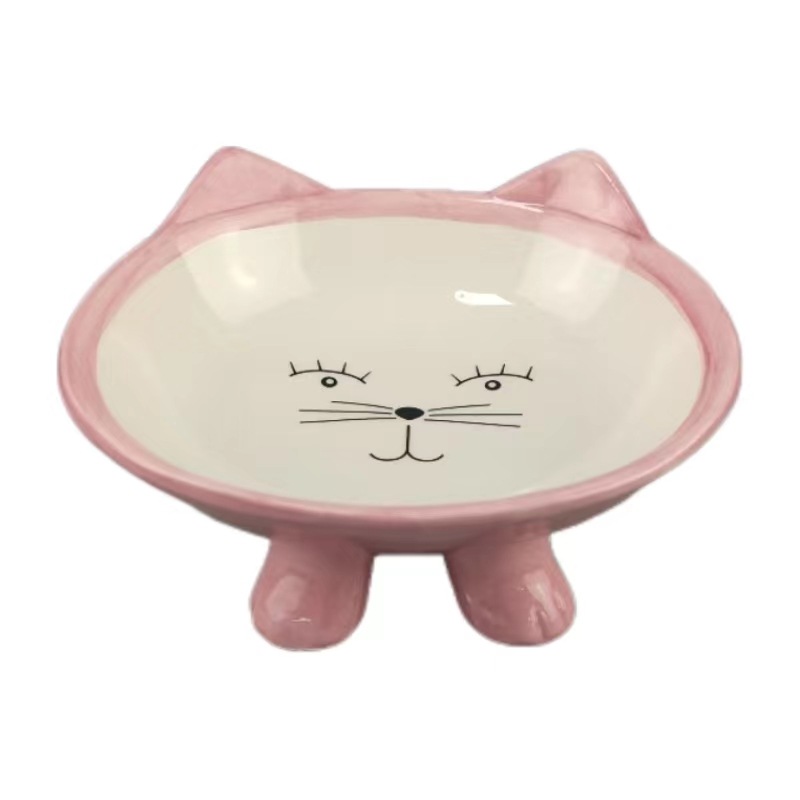 Tazón para gatos cuidadosamente seleccionado Tazón para mascotas de cerámica de dibujos animados lindo Tazón para perros Tazón individual para perros Tazón para beber Tazón para mascotas