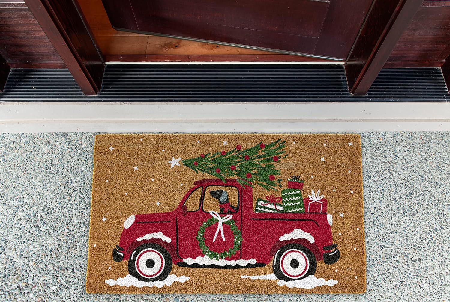 Amazon Hot Selling Christmas Eve Crystal Velvet Floor Mat Home Kitchen Entrance Door Mat Comfortable Dirt Resistant Easy Care