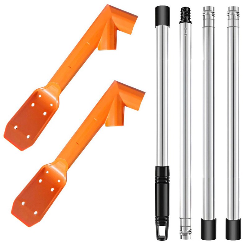Eaves Pipe Cleaning Brush, Waterway Leaf Filter Brush, Gutter Groove Unblocking Drain Brush, No Climbing High Eaves Brush