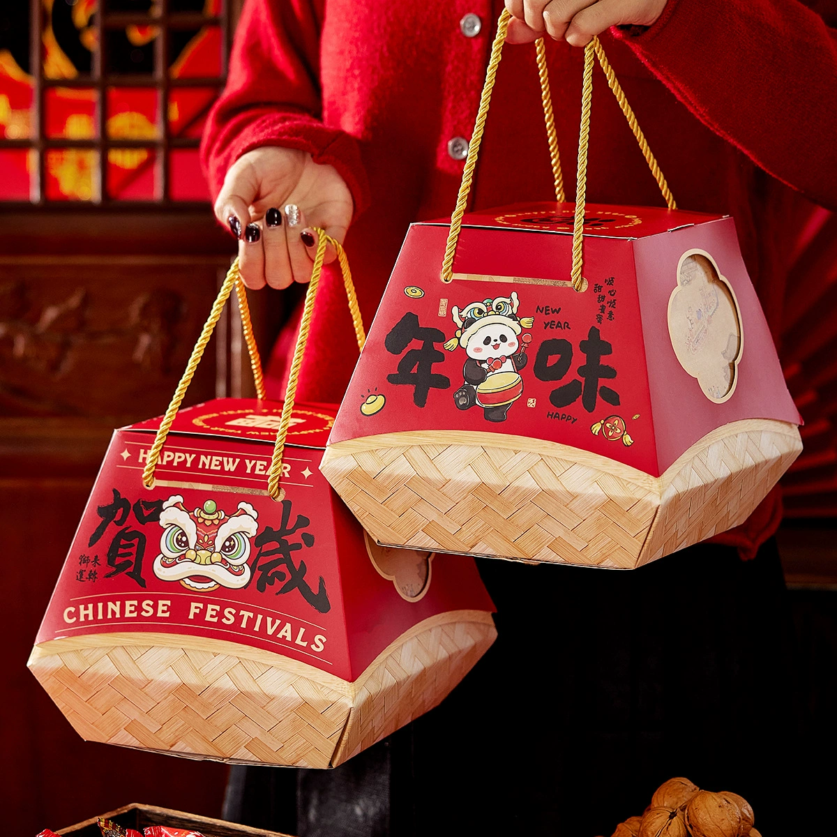 Подарочная коробка «Год Лошади 2026» для новогодних товаров, колбасы, сельскохозяйственной продукции, элитная новогодняя подарочная упаковка