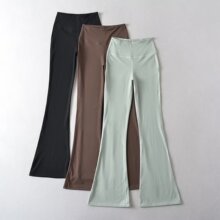 四针六线高腰喇叭瑜伽裤女秋季新品蜜桃臀显瘦提臀运动健身打底裤