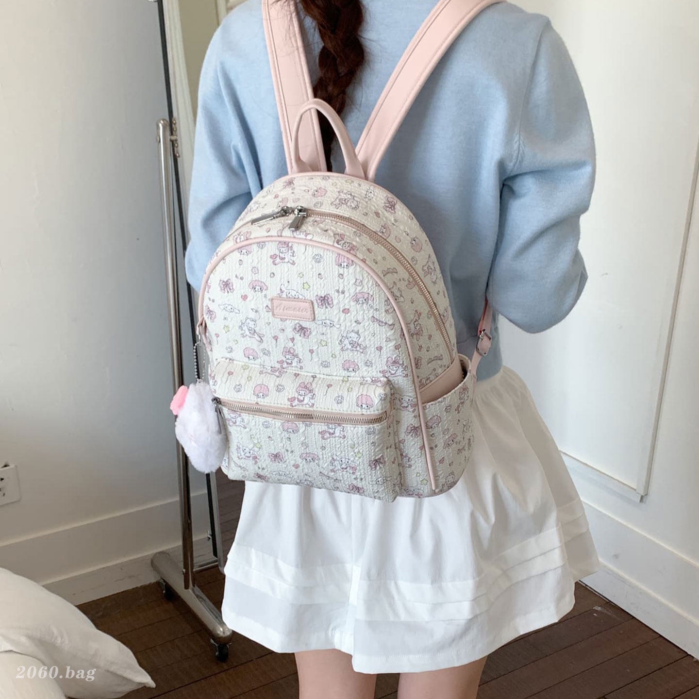 Mochila de verano para estudiantes, impresión de mochila de viaje ligera, dulce, moda versátil, nueva mujer, 2026 gran capacidad