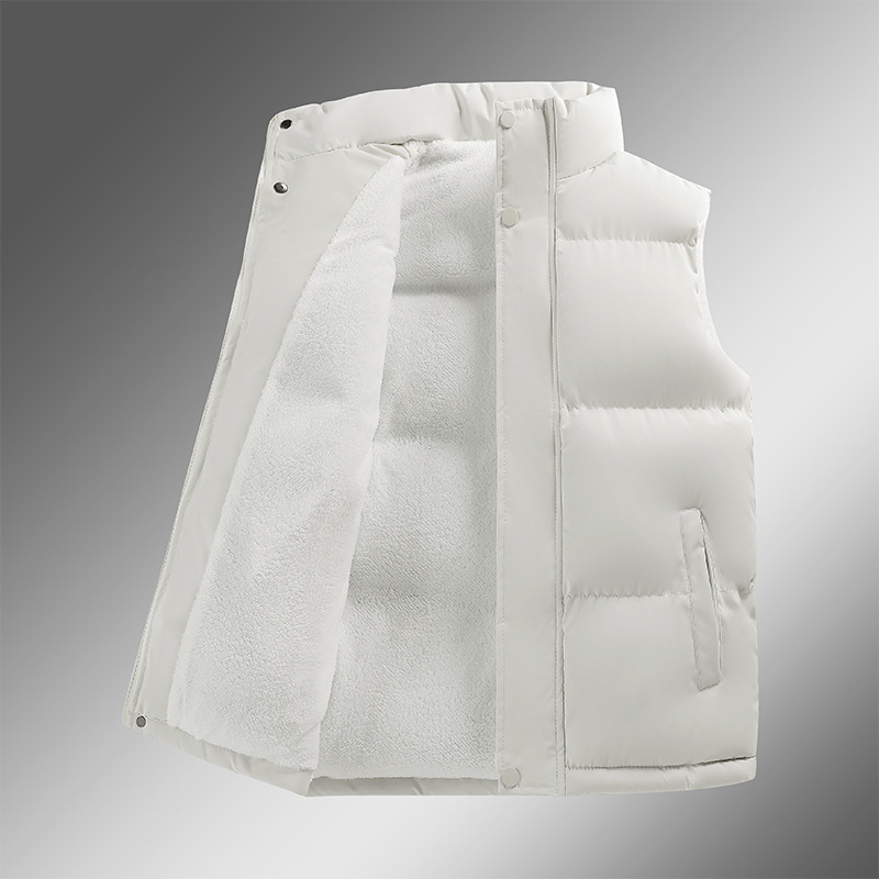 Cordero de cachemira de gran tamaño chaleco de algodón otoño y invierno collar sin mangas clip engrosado chaleco caliente de algodón joven al por mayor