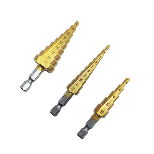 Pillar Drill Small 3-pcs Triplet Set 3-12mm, 4-12mm, 4-20mm Hex Shank Pilot and Counterbore Drill