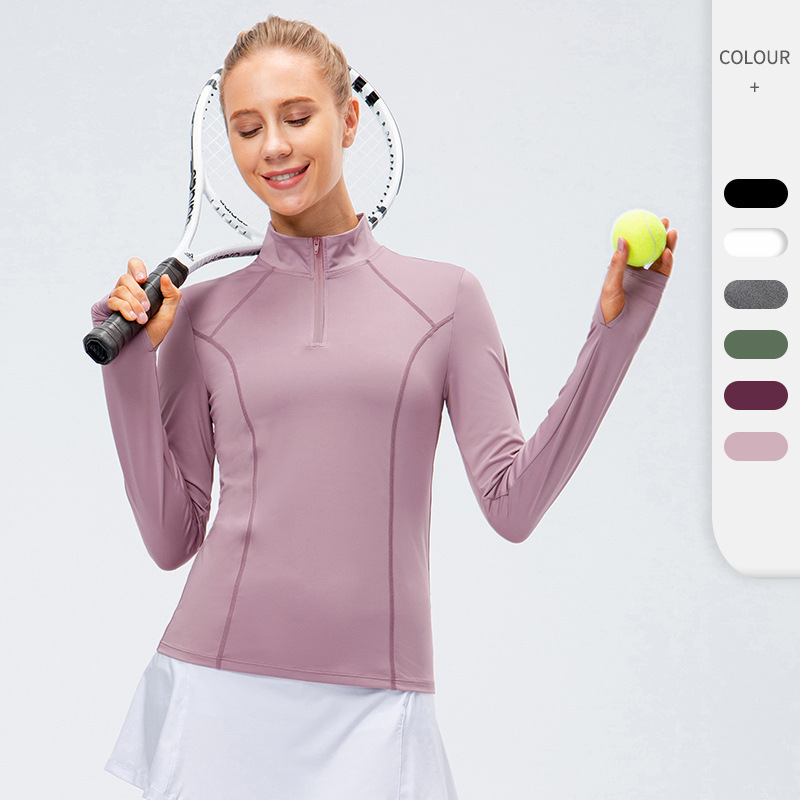 Women's Autumn and Winter Yoga Long-Sleeved Fitness Clothing, Slim-Fitting Running T-Shirt Top, Quick-Drying Sports Sweatshirt 12521 Women's Autumn and Winter Yoga Long-Sleeved Fitness Clothing, Slim-Fitting Running T-Shirt Top, Quick-Drying Sports Sweatshirt 12521