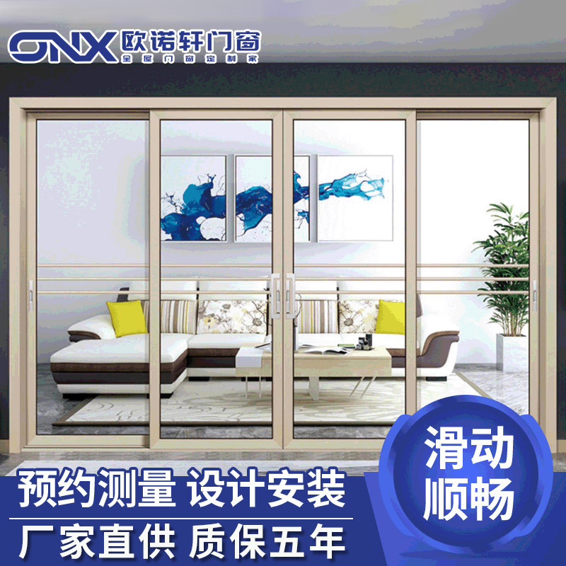 Heavy-Duty Aluminum Alloy Balcony Sliding Glass Door, 3.0 Thick, Hurricane-Resistant and Rain-Proof Sliding Window