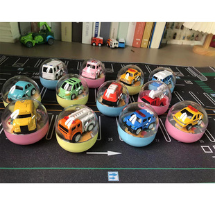 Carefully Selected Gashapon Cartoon Pull-Back Car Model Car Model Mini Alloy Toy Car Police Car Boy Fire Truck