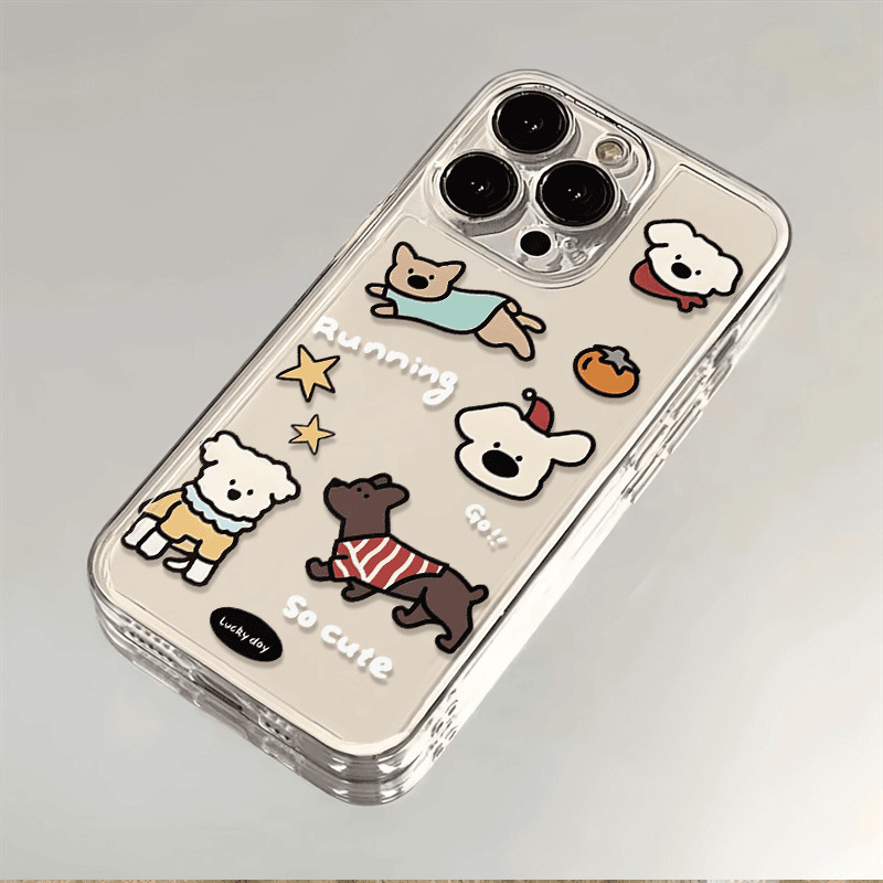 Red Sweater Puppy Suitable for Apple 16Promax Mobile Phone Case Iphone15/14 Soft Case 12 Cute/Cartoon