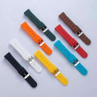 Silicone Watch Strap Suitable for Water Ghost Jing Gong 007 Abalone Little mm Silicone Strap 20/22 Blue 18