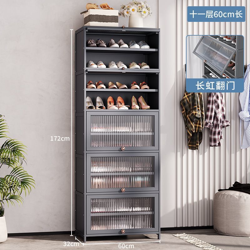 Estante de zapatos multicapa doméstico ligero a prueba de polvo armario de zapatos puerta de entrada estante multifuncional piso armario de almacenamiento de zapatos