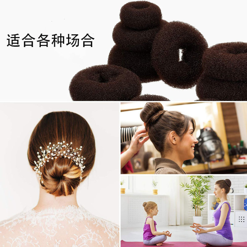 Amazonベストセラー日本と韓国のヘアアクセサリードーナツU字型クリップ高弾性ゴムバンドヘアアクセサリーセットボールヘアセット|undefined