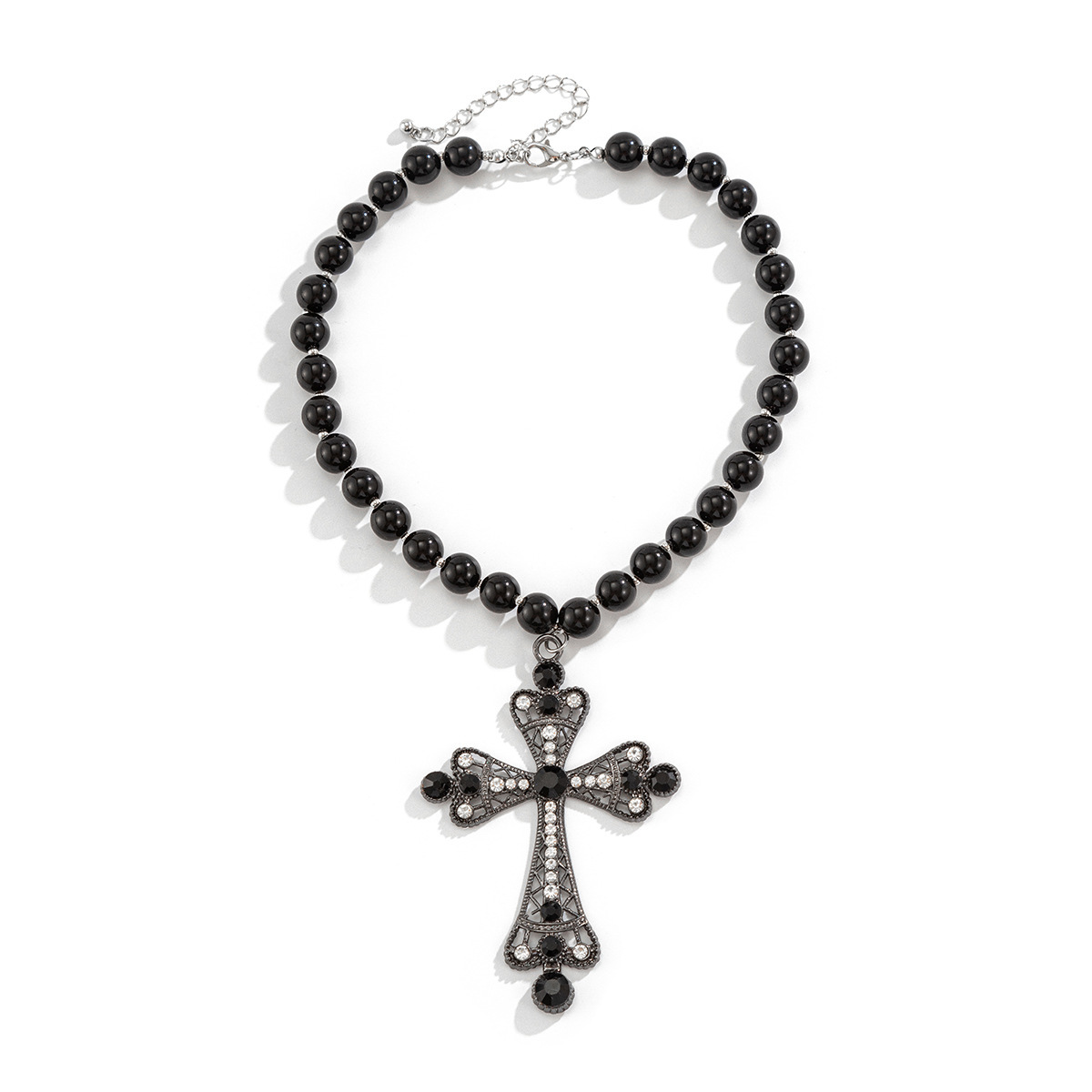 Pendant Necklace Classification Simple Style Classic Style Cross Imitation Pearl Alloy Wholesale Pendant Necklace