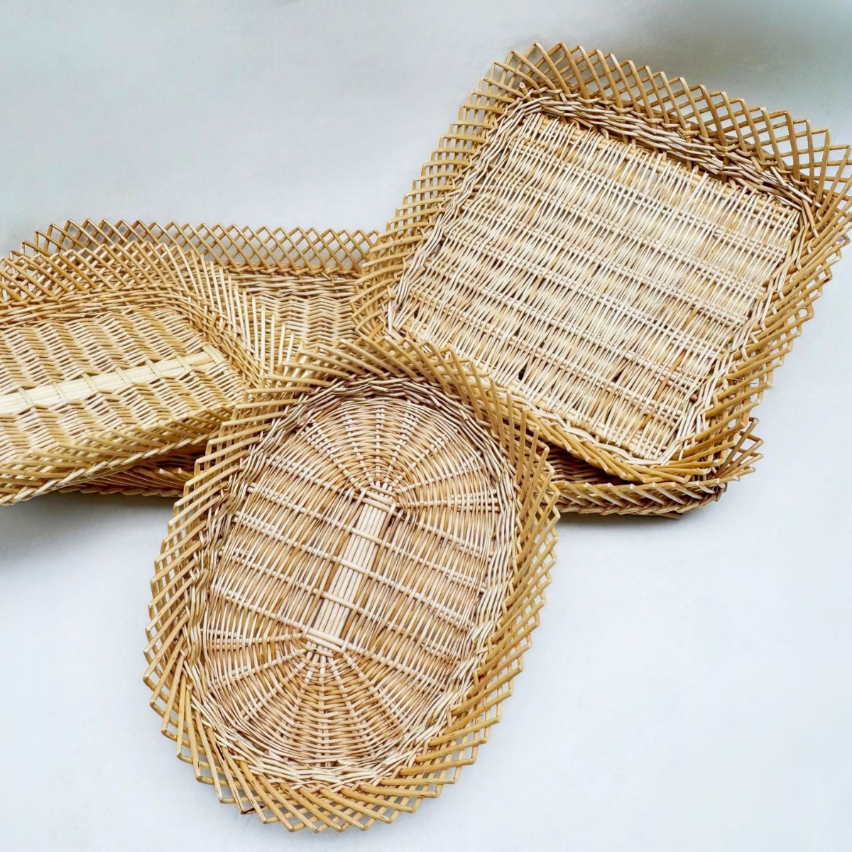 Bandeja de frutas de mimbre, canasta de pan al vapor, canasta de almacenamiento de verduras cocidas, supermercado doméstico, canasta de almacenamiento de artículos diversos, canasta de pan multifuncional