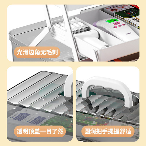 Medical box multi-layer large-capacity epidemic prevention medicine box outdoor portable first aid box medical storage box plastic storage box