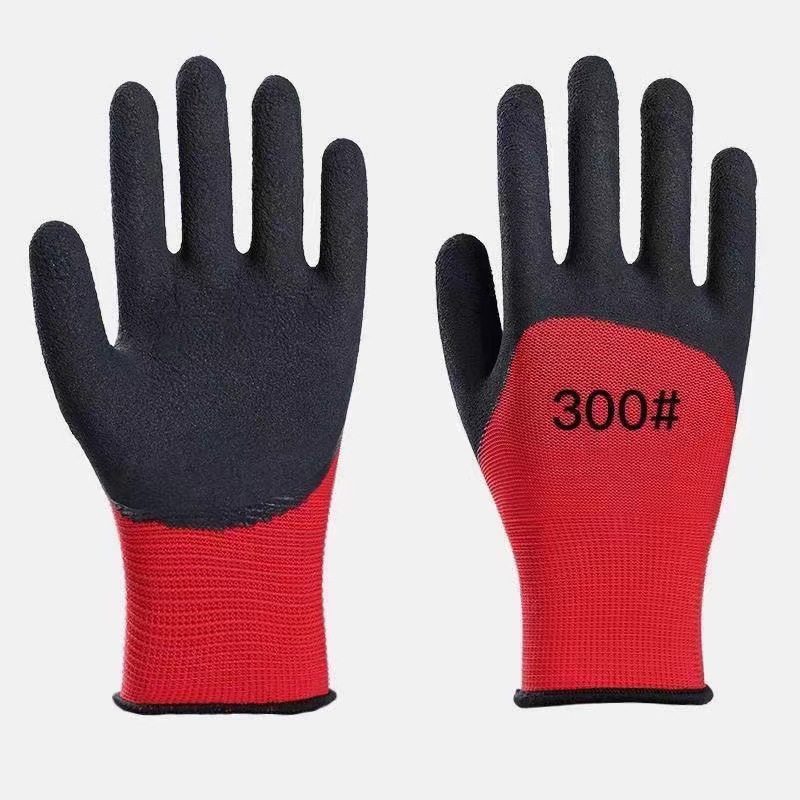 300 # guantes rojos y negros de la espuma