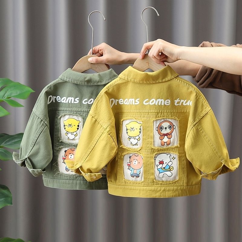 男の子用コート、2025年春秋新作ベビーデニムトップス、春服、子供用ハンサムジャケット、トレンディな子供の必需品|undefined