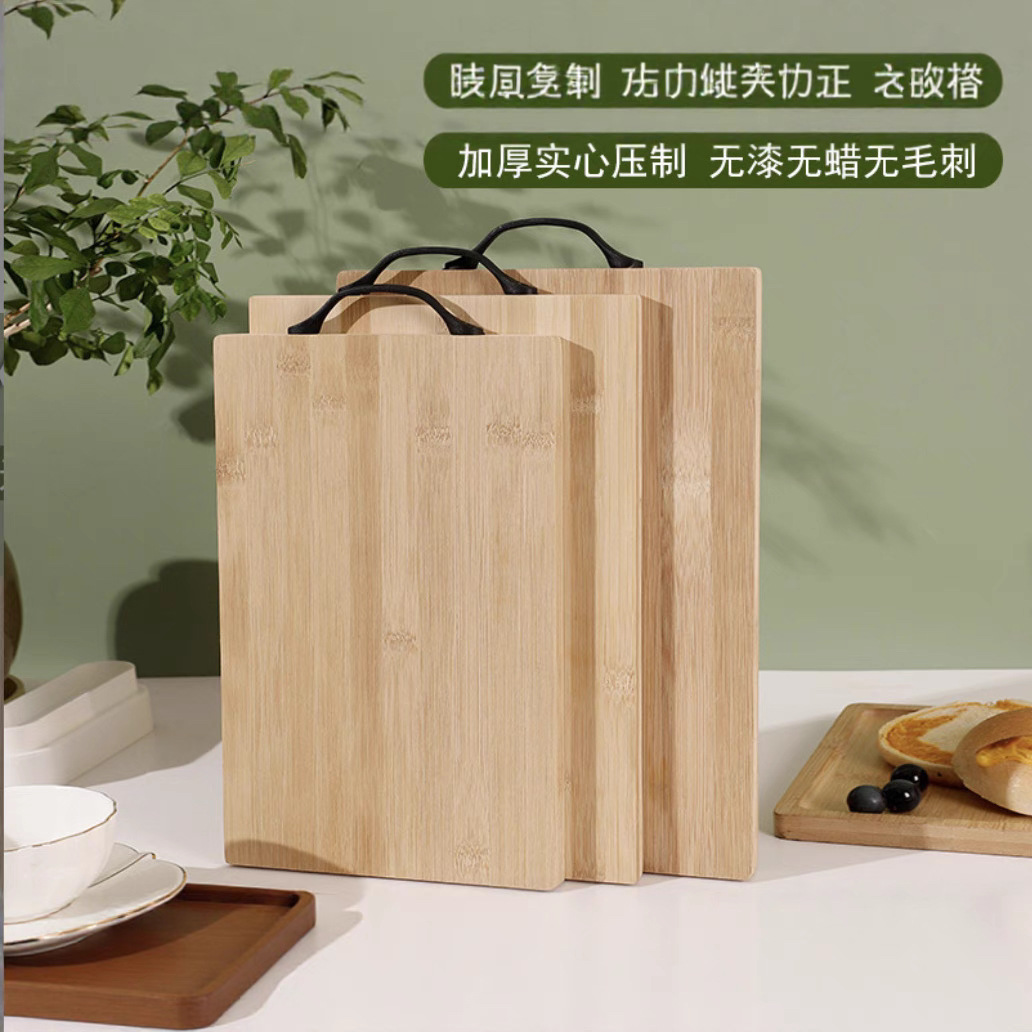 Tablas de cortar de bambú para el hogar, tablas de cortar pequeñas, mandos negros, tablas de cortar de cocina, tablas de cortar de frutas, tablas de cortar de doble uso