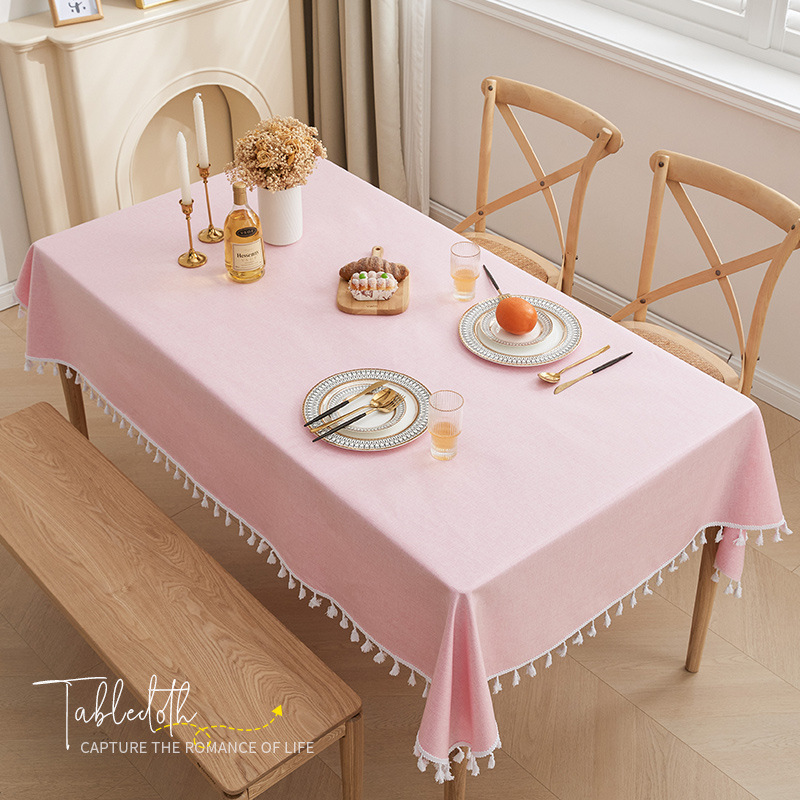 Ins algodón imitación tela de mesa impermeable a prueba de aceite sin lavado tela de mesa de comedor viento crema simple moderna alta sensación tela de mesa de té