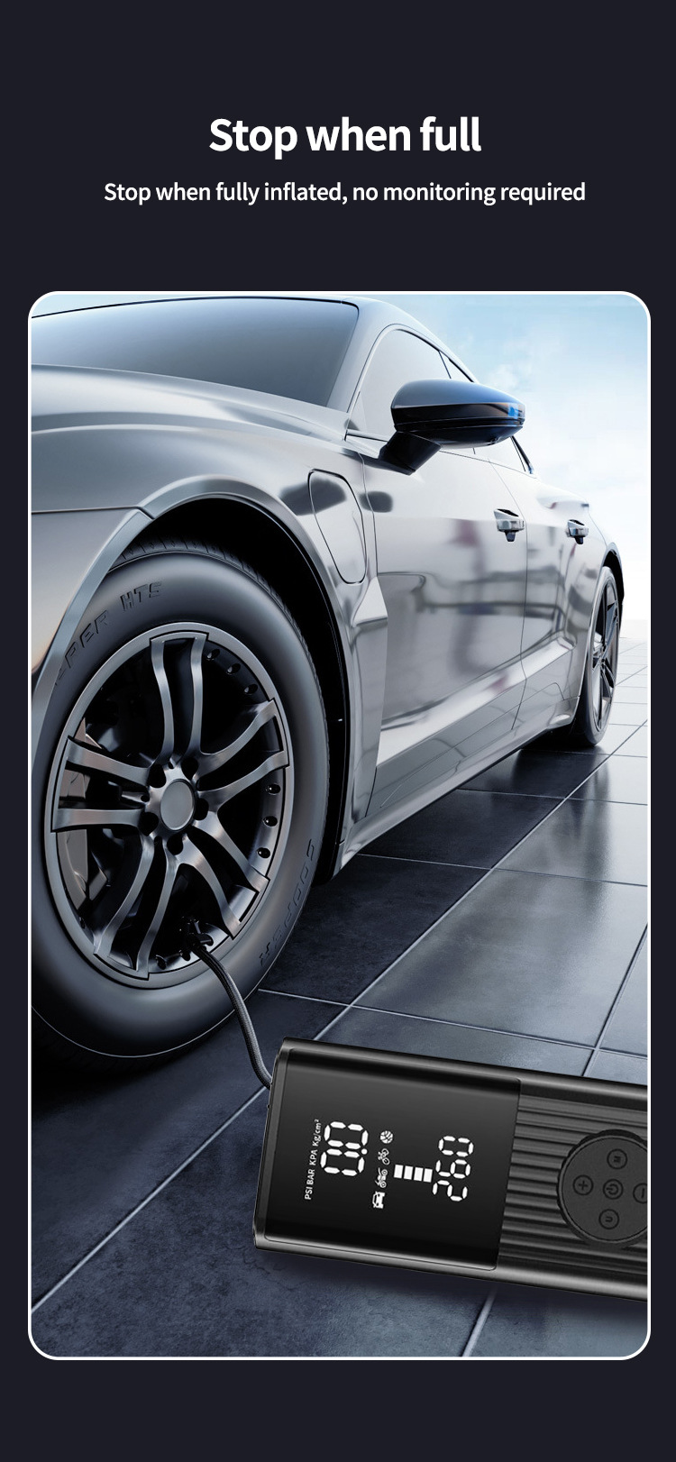 Cross-Border Car Air Pump Fast Charging Car Tire Air Pump Mountain Bike Inflatable Bed Swimming Ring Electric Air Pump