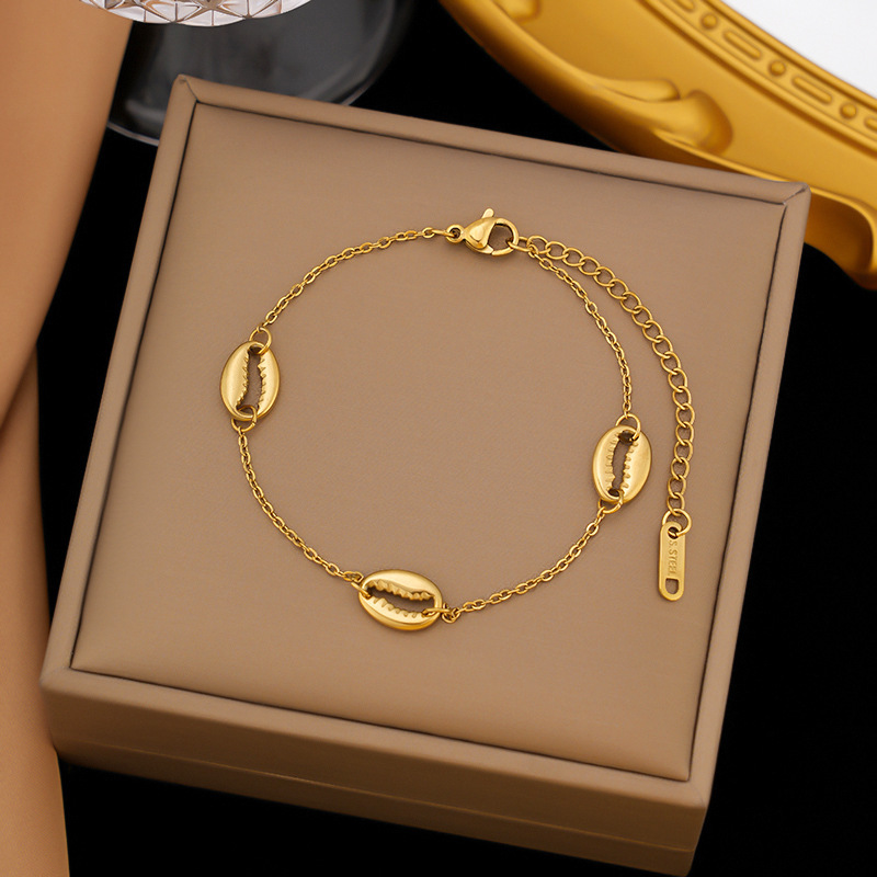 クロスボーダー東莞チタン鋼ジュエリー色褪せない新しい日本と韓国のアクセサリーブレスレット女性用 18K ゴールドファッションライト高級ハイエンド|undefined