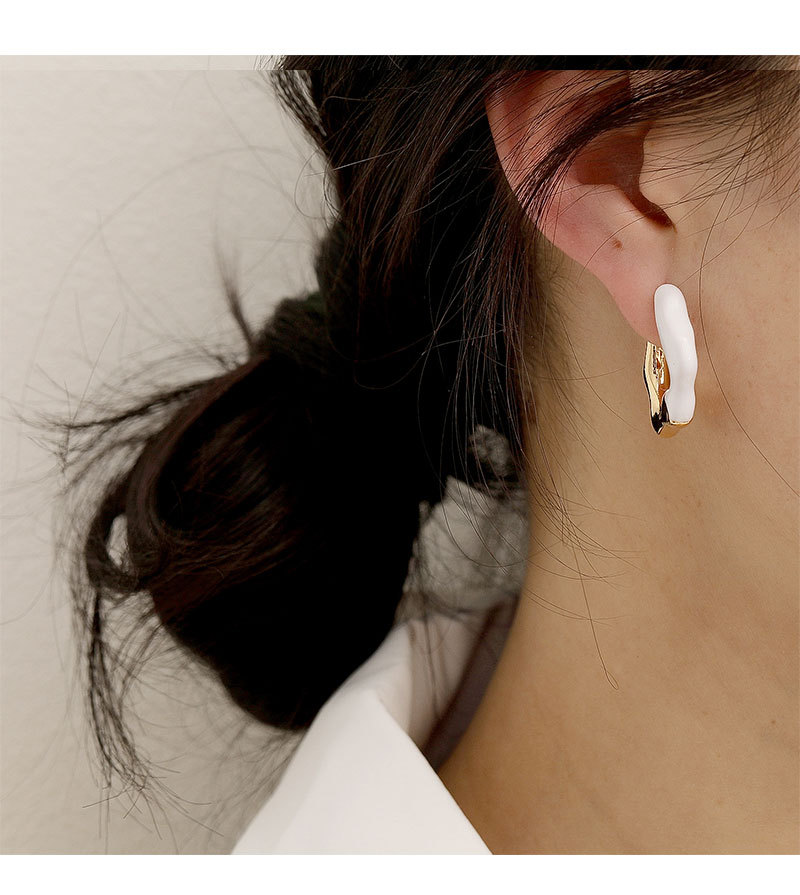 Alloy, Copper Material 1 Pair Streetwear Color Block Alloy Copper Drop Earrings