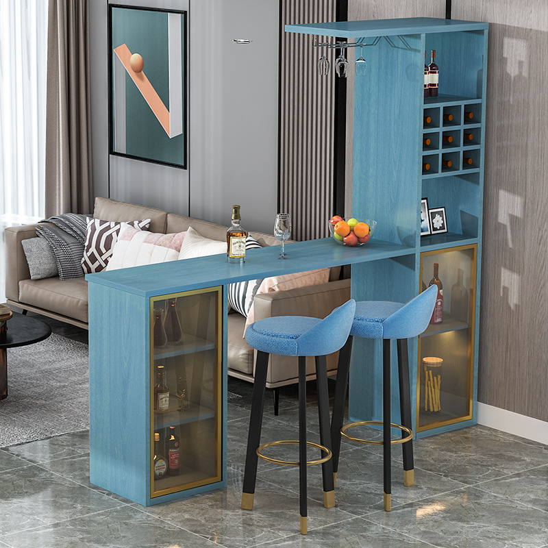 Wall-mounted home bar table, light luxury balcony bar table, living room partition, entryway cabinet, dining room wine cabinet, high stool table, long table
