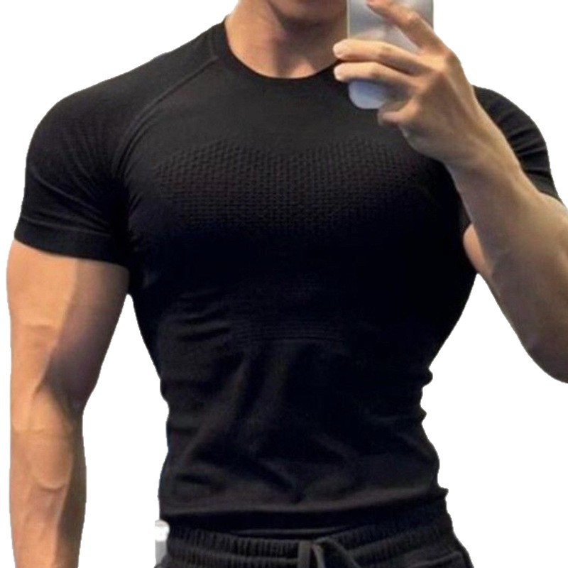 Camiseta deportiva de manga corta para hombre, ropa deportiva profesional, para correr, entrenar, de secado rápido, compresión, ajustada, para exteriores